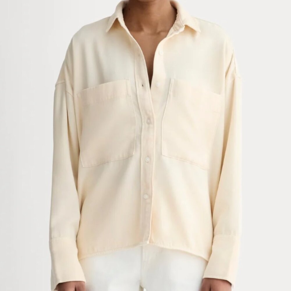 Everlane The Boxy Overshirt in Buttersoft | Ivory XXS